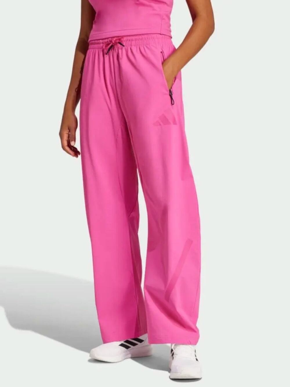 Adidas Z.N.E. Barrel Leg Loose Fit Woven Pants, Size S, Semi Lucid Fuchsia